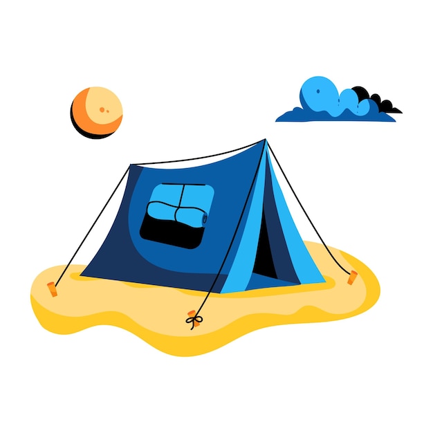 Trendy flat icon of camp