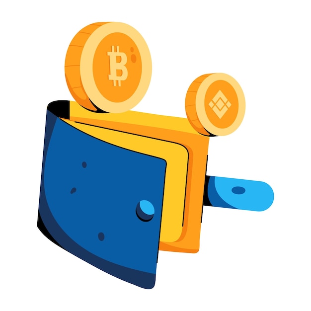 Trendy flat icon of cryptocurrency wallet