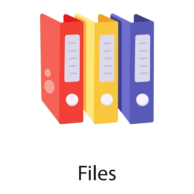 Trendy flat icon design of files