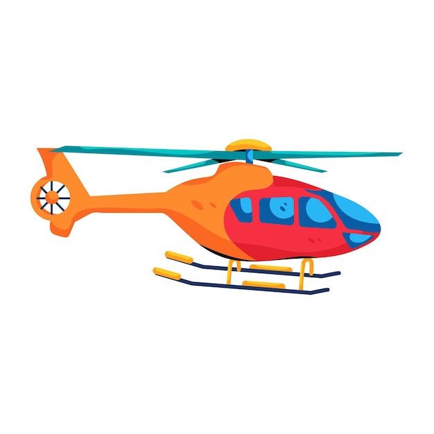 Trendy flat icon of helicopter