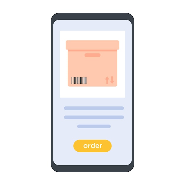 Trendy flat icon of online order 