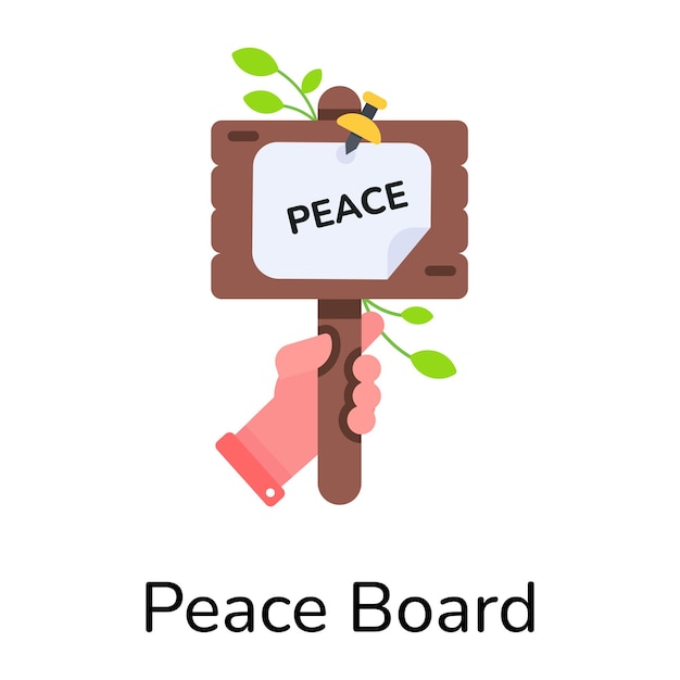 Trendy flat icon of a peace board