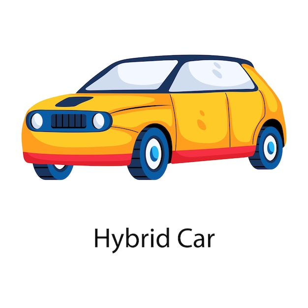 Trendy flat icon of a retro car