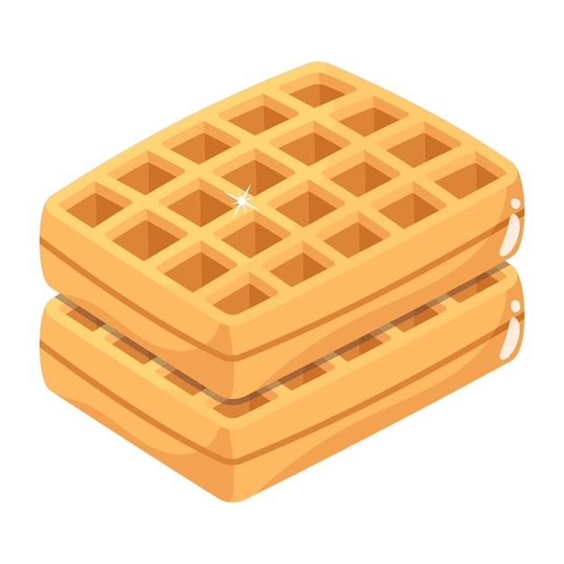 Trendy flat icon vector of waffles