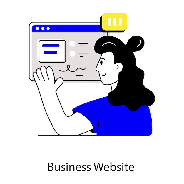 Trendy flat illustration of business website