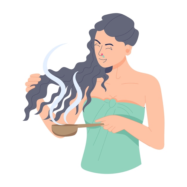 Trendy flat illustration of indian housewife