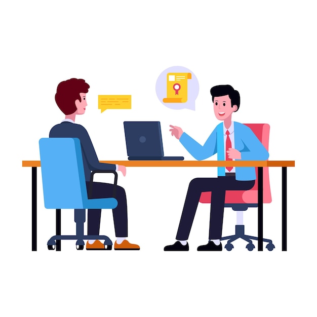 A trendy flat illustration of job certificate