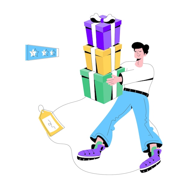 Trendy flat illustration of loyalty rewards