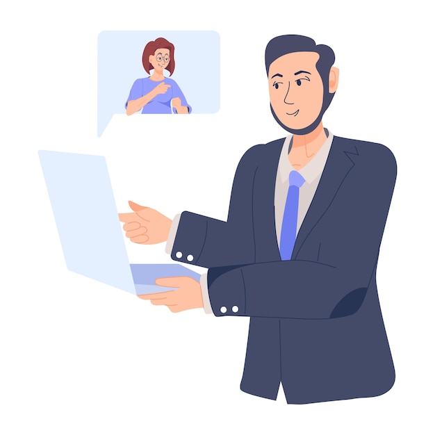 Trendy flat illustration of office employee