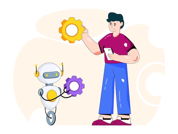 Trendy flat illustration of virtual assistant