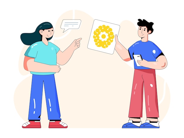 Trendy flat illustration of virtual assistant