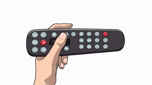 Vector trendy flat remote control in hand icon vector