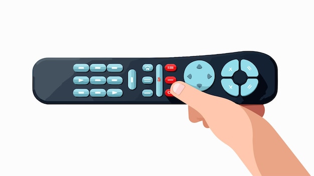 Trendy Flat Remote Control in Hand Icon Vector