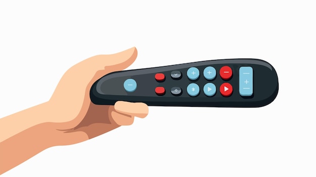 Trendy Flat Remote Control in Hand Icon Vector