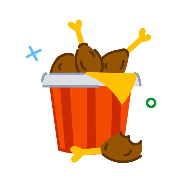 Vector a trendy flat sticker of chicken bucket