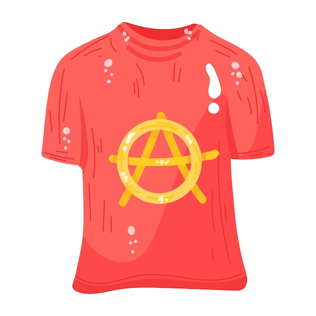 Trendy flat sticker icon of an anarchist shirt