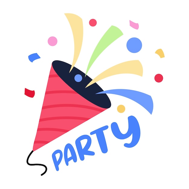 Trendy flat sticker icon of confetti