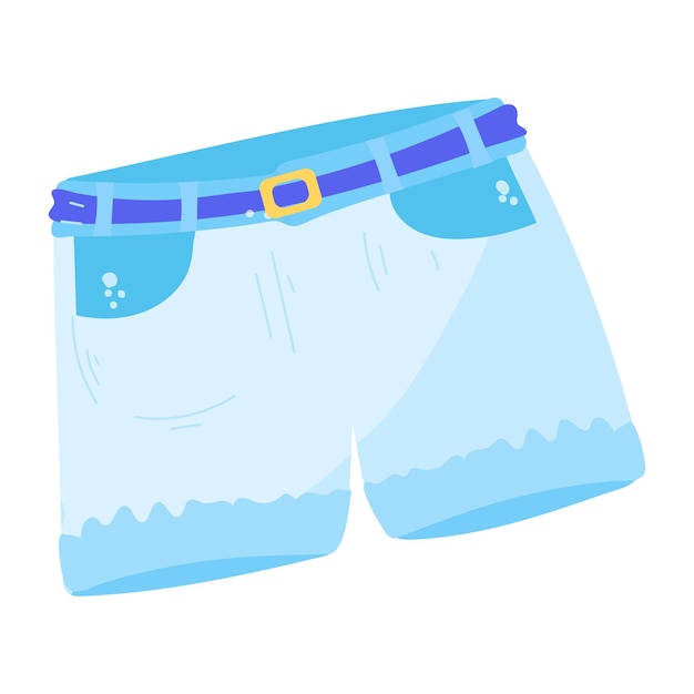 A trendy flat sticker icon of shorts