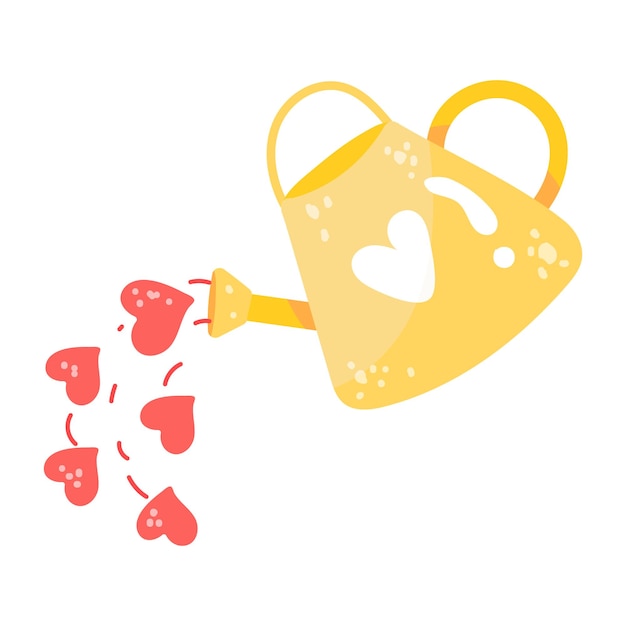 Trendy flat sticker of pouring love