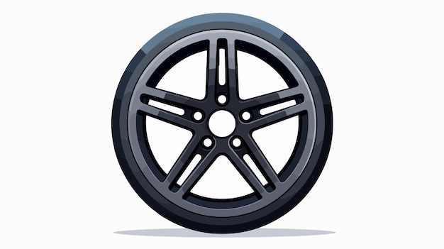 Trendy Flat Style Car Wheel Icon Isolated on White Background