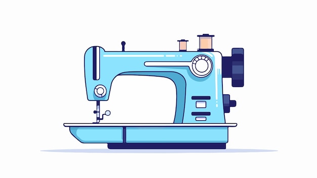 Trendy Flat Style Sewing Machine Icon Isolated