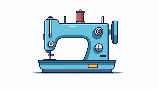 Trendy Flat Style Sewing Machine Icon Isolated