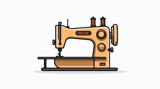 Trendy Flat Style Sewing Machine Icon Isolated