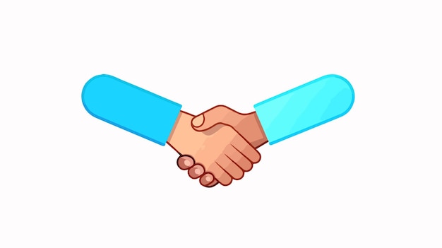 Trendy Flat Style Shake Hand Thin Icon Isolated