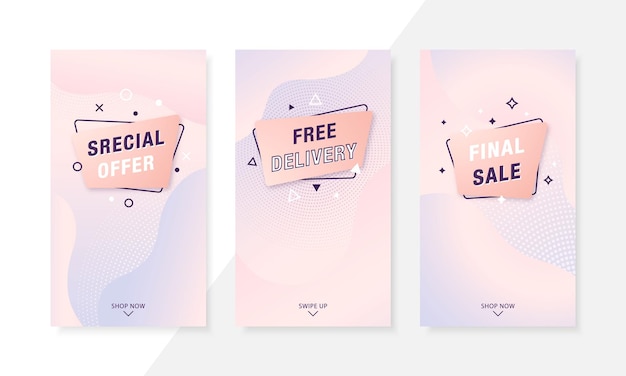 Trendy fluid mobile Sale banners