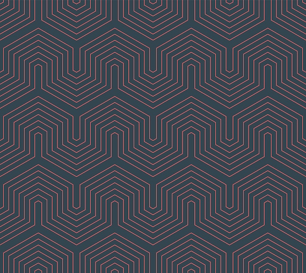 Trendy Geometric Bent Lines Motif Seamless Pattern Vector Abstract Background