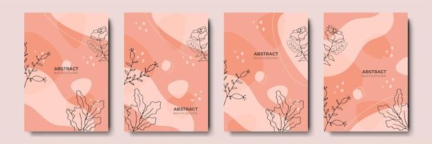 Trendy geometric forms textures strokes abstract and floral decor elements Vector design templates for wedding invitation and frames social media stories wallpaper luxury stationery