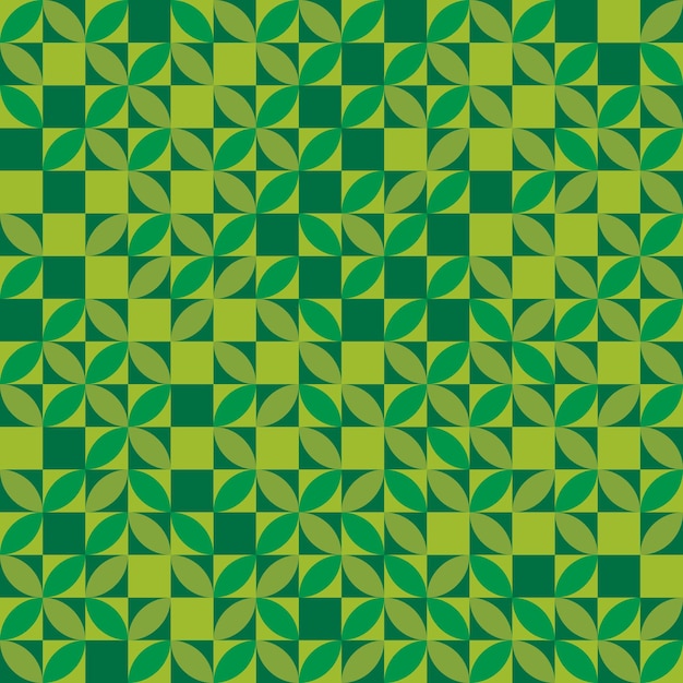 Trendy greenery design seamless pattern Geometric shapes in Bauhaus ornament Vector illustration