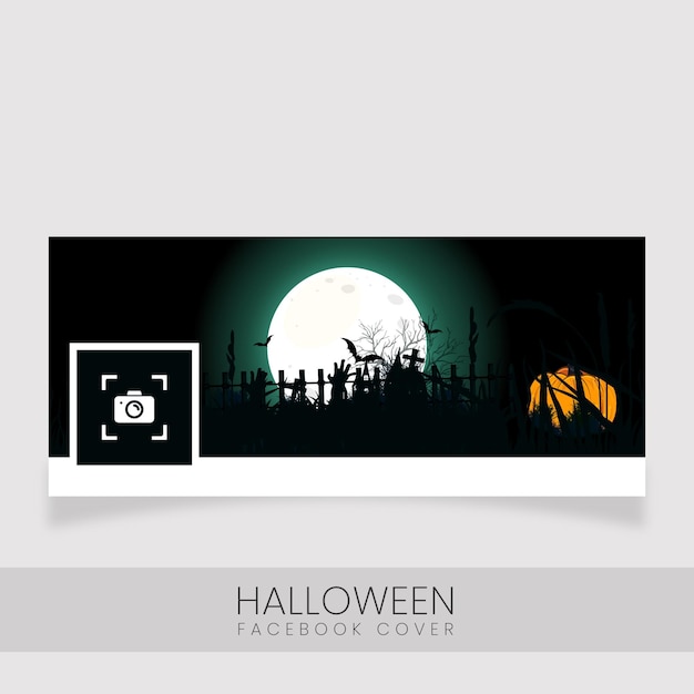 Trendy Halloween timeline social media cover template