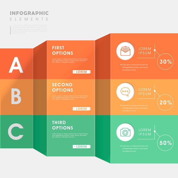 Trendy infographic template design with banner options