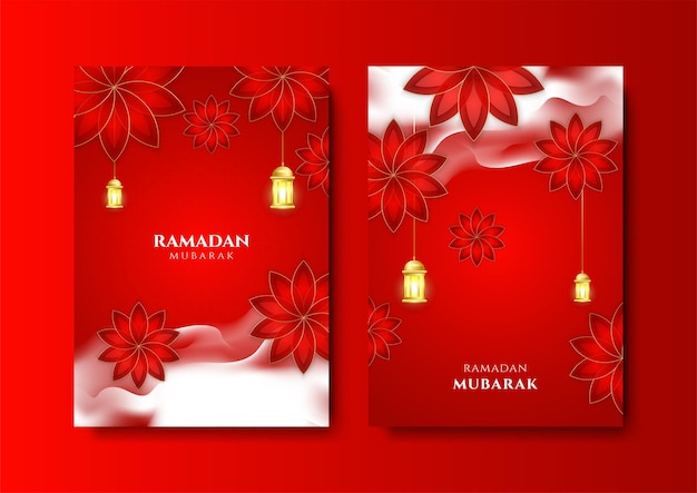 Trendy islamic ramadan greeting card and poster background template with mosque lantern pattern and crescent Design for iftar invitation ramadhan mubarak kareem Vector illustration