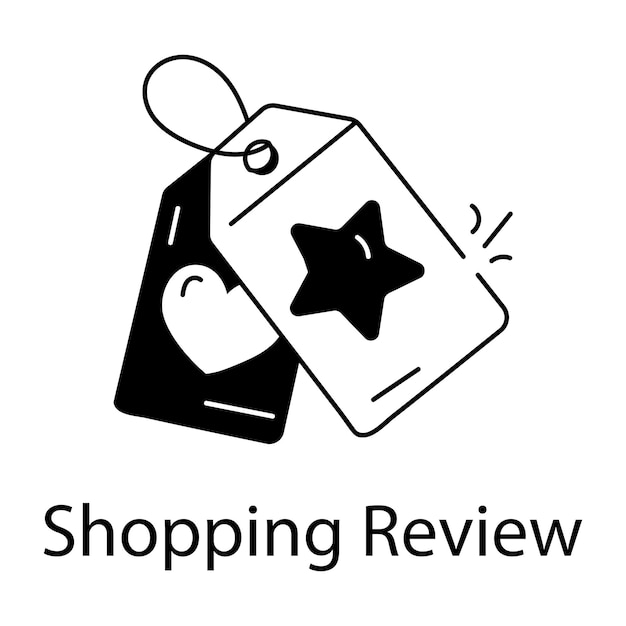 Trendy linear icon of shopping review