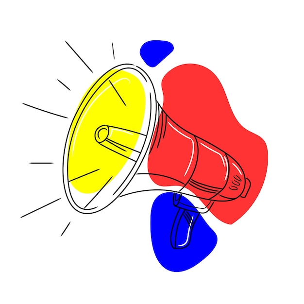 Vector trendy megaphone icon great design for any purposeabstract vector linear illustration loudspeaker