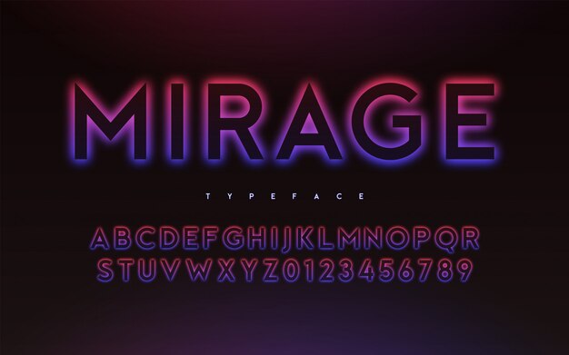 trendy neon light or eclipse style glowing font design