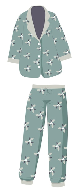 Vector trendy pajama set of trousers and shirt unisex sleepwear