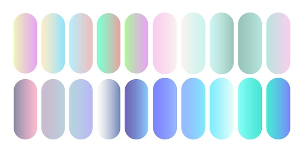 Vector trendy pastel gradient set. set of colors. pastel colors palette.