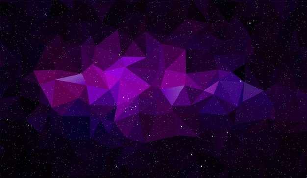 Trendy polygonal space background. Colorful geometric galaxy illustration