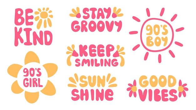 Trendy Positive slogans set