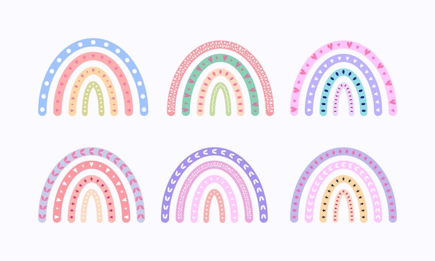 trendy rainbows vector illustrations