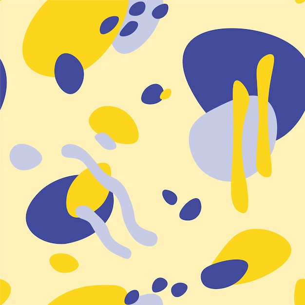 Trendy seamless abstract pattern Yellow and blue Minimal geometric shape Creative vector