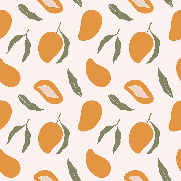 Vector trendy seamless pattern with mango