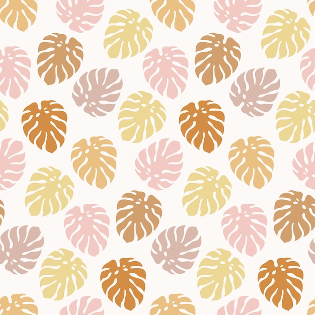 Trendy seamless pattern with monstera leaves