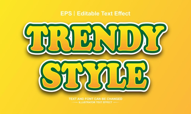 Trendy style editable text effect