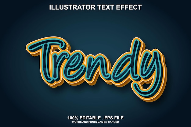 trendy text effect editable