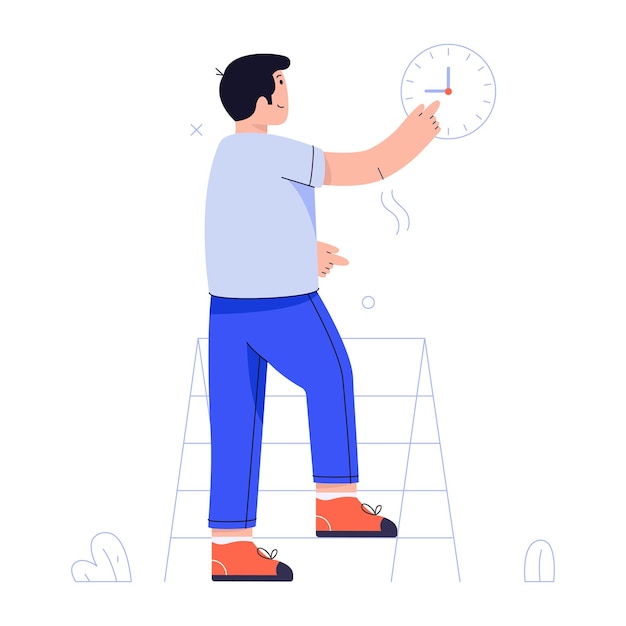 Trendy time management flat illustration