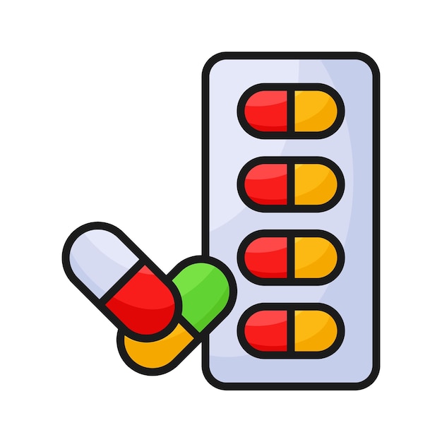 Trendy vector of capsules antibiotic capsules icon of medical drugs